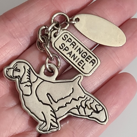 90's springer spaniel dog key chain puppy cocker spaniel monogram it! Double sid - Picture 3 of 5
